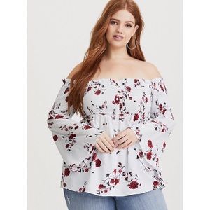 Torrid Floral Off Shoulder Blouse